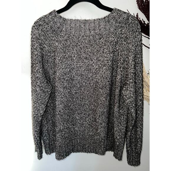 Chaps size L cotton blend pullover sweater black & white knit Ralph Lauren EUC - Picture 6 of 7